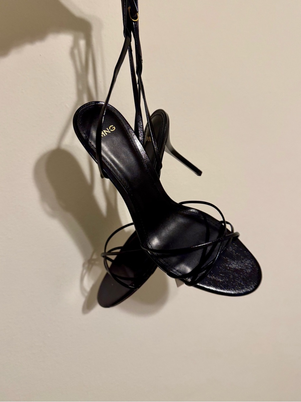 Mango Black Strappy Stiletto Heels